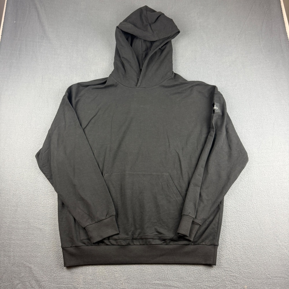 Alo Double Take Hoodie Men's S Black Workout Gym Running Athleisure Stretch